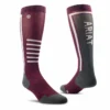 Ariat AriatTEK Slimline Performance Socks Mulberry/Ebony -Equestrian Supply Store 10041195 front