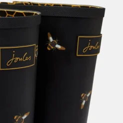 Joules Welly Print With Adjustable Back Gusset - Black Metallic Bees -Equestrian Supply Store 204270 BLKMTLBEES 4