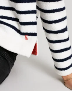 Joules Seagate Chenille Hoody - Navy Cream -Equestrian Supply Store 220161 NAVCRMSTP 3