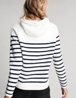 Joules Seagate Chenille Hoody - Navy Cream -Equestrian Supply Store 220161 NAVCRMSTP 5