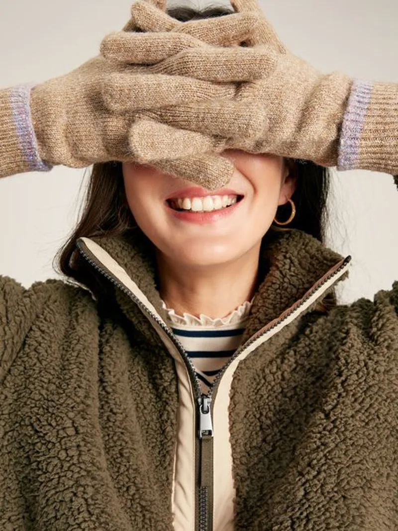 Joules Women's Eloise Knitted Glove - Oat Marl 5 Joules Women's Eloise Knitted Glove - Oat Marl - Image 3