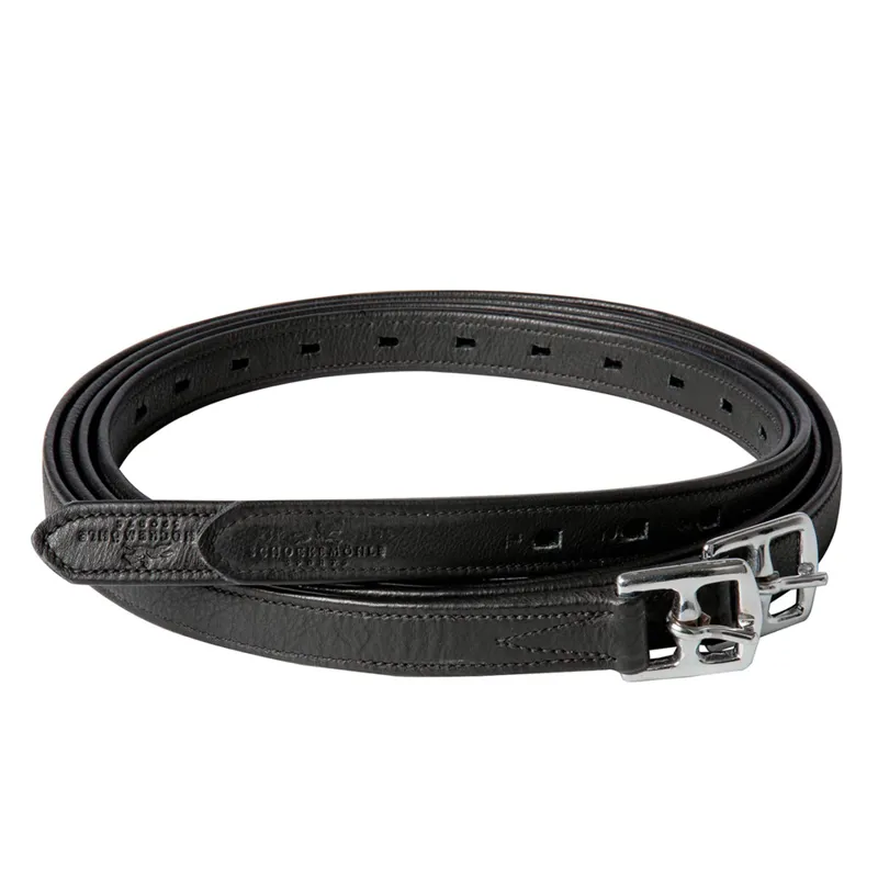 Schockemohle Colorado Stirrup Leathers Black-Silver 3 Schockemohle Colorado Stirrup Leathers Black-Silver