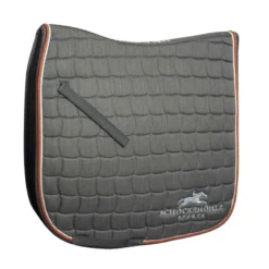 Schockemohle Dynamite Dressage With Logo Saddle Pad Grey Melange-Orange