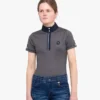 Premier Equine Mini Amia Girl's Technical Short Sleeve Riding Top Grey -Equestrian Supply Store Amia Top Kids grey 1