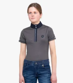 Premier Equine Mini Amia Girl's Technical Short Sleeve Riding Top Grey