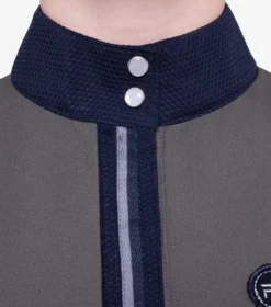 Premier Equine Mini Amia Girl's Technical Short Sleeve Riding Top Grey 10 Premier Equine Mini Amia Girl's Technical Short Sleeve Riding Top Grey -Equestrian Supply Store Amia Top Kids grey 3