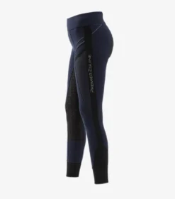 Premier Equine Astrid Girls Full Seat Gel Pull On Riding Tights Navy