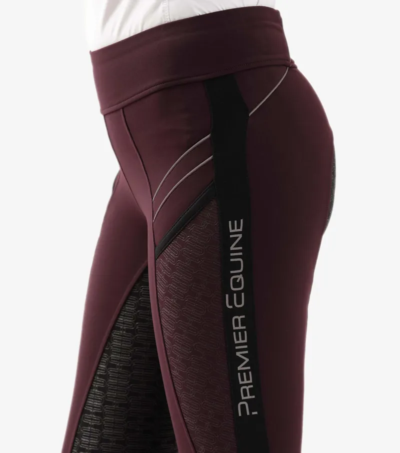 Premier Equine Astrid Girls Full Seat Gel Pull On Riding Tights Wine 7 Premier Equine Astrid Girls Full Seat Gel Pull On Riding Tights Wine - Image 5