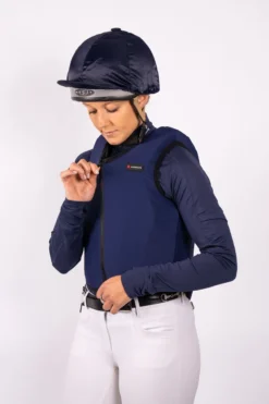 Racesafe Body Protector Cover Adults Navy -Equestrian Supply Store BP Cover Worn