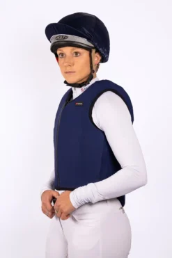Racesafe Body Protector Cover Adults Navy -Equestrian Supply Store BP Cover Worn1