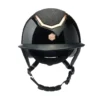 Charles Owen EQx Kylo Riding Helmet - Black Gloss/Rose Gold Sparkly Wide Peak