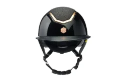 Charles Owen EQx Kylo Riding Helmet - Black Gloss/Rose Gold Sparkly Wide Peak With MIPS