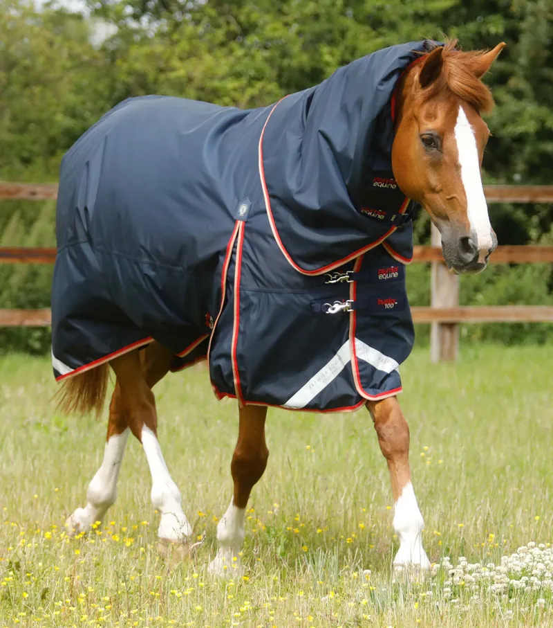Premier Equine Buster 100g Turnout Rug With Snug-Fit Neck Cover Navy 3 Premier Equine Buster 100g Turnout Rug With Snug-Fit Neck Cover Navy