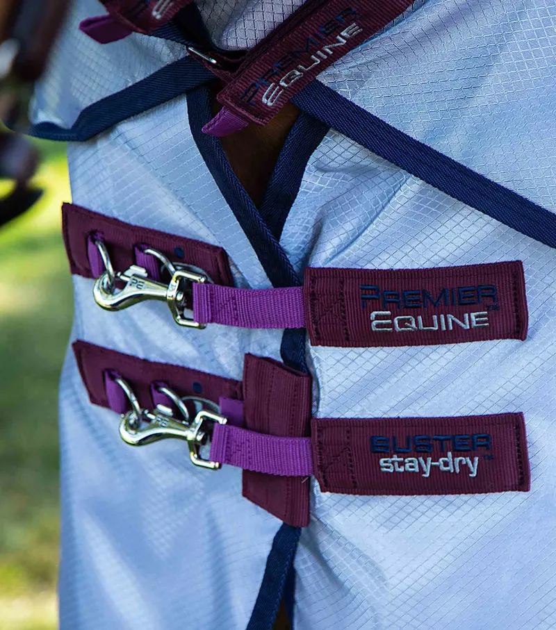 Premier Equine Buster Stay-Dry Super Lite Fly Rug With Surcingles Wine 5 Premier Equine Buster Stay-Dry Super Lite Fly Rug With Surcingles Wine - Image 3
