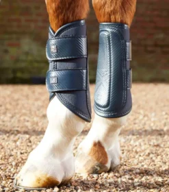Premier Equine Carbon Air-Tech Double Locking Brushing Boots Navy