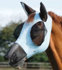 Premier Equine Comfort Tech Xtra Lycra Fly Mask Blue