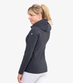 Premier Equine Destino Ladies Technical Hooded Riding Jacket Grey -Equestrian Supply Store Destino hoodie grey 4
