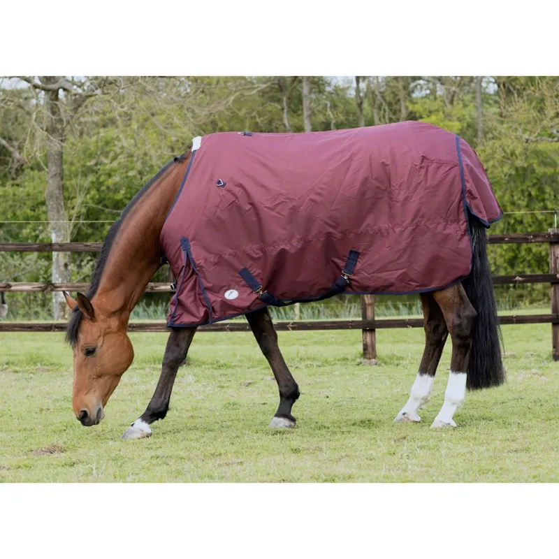 JHL Essential Lightweight Turnout Rug In Burgundy/Navy 3 JHL Essential Lightweight Turnout Rug In Burgundy/Navy