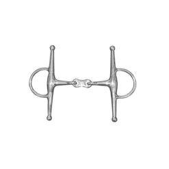 JHL Pro Steel French-Link Full-Cheek Eggbutt Snaffle Bit In Silver