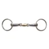 JHL Pro Steel Looped Ring Snaffle W/Brass Lozenge In Silver 1 JHL Pro Steel Looped Ring Snaffle W/Brass Lozenge In Silver -Equestrian Supply Store EQUINE JHL U ProSteelLoopedRingSnaffle wBrassLozenge Silver