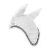 KM Elite Fly Veil In White/Black -Equestrian Supply Store EQUINE KMElite U FlyVeil WhiteBlackTrim