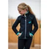 Mark Todd Kids Fleece Zip Jacket In Navy/Aqua -Equestrian Supply Store EQUINE MarkTodd K FleeceZipJacket NavyAqua