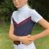 Mark Todd Vanquish Kids Short Sleeve Show Shirt In Navy/Burgundy -Equestrian Supply Store EQUINE MarkTodd K VanquishSSShowShirt NavyBurgundy