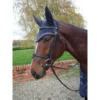 Mark Todd Crochet Full Fly Veil In Navy -Equestrian Supply Store EQUINE MarkTodd U CrochetFlyVeil Full Navy