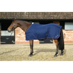 Mark Todd Heavy Duty Cotton Sheet In Navy/White