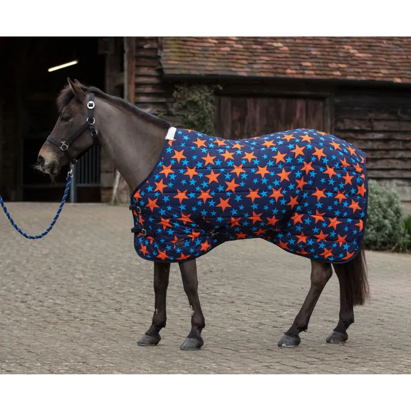 Mark Todd Mediumweight Pony Stable Rug In Navy/Orange Stars 3 Mark Todd Mediumweight Pony Stable Rug In Navy/Orange Stars