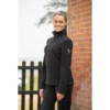 Mark Todd Womens Half Zip Fleece Top In Black -Equestrian Supply Store EQUINE MarkTodd W HalfZipFleece Black