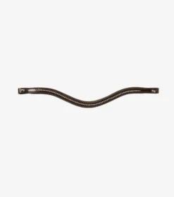 Premier Equine Elaborare Shaped Diamante Browband Brown -Equestrian Supply Store Elaborare Shaped Diamante Browband Brown Leather 2