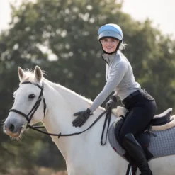 Charles Owen Esme JS1 Pro - Silver / Baby Blue -Equestrian Supply Store Esme20JS120Pro20Lifestyle202