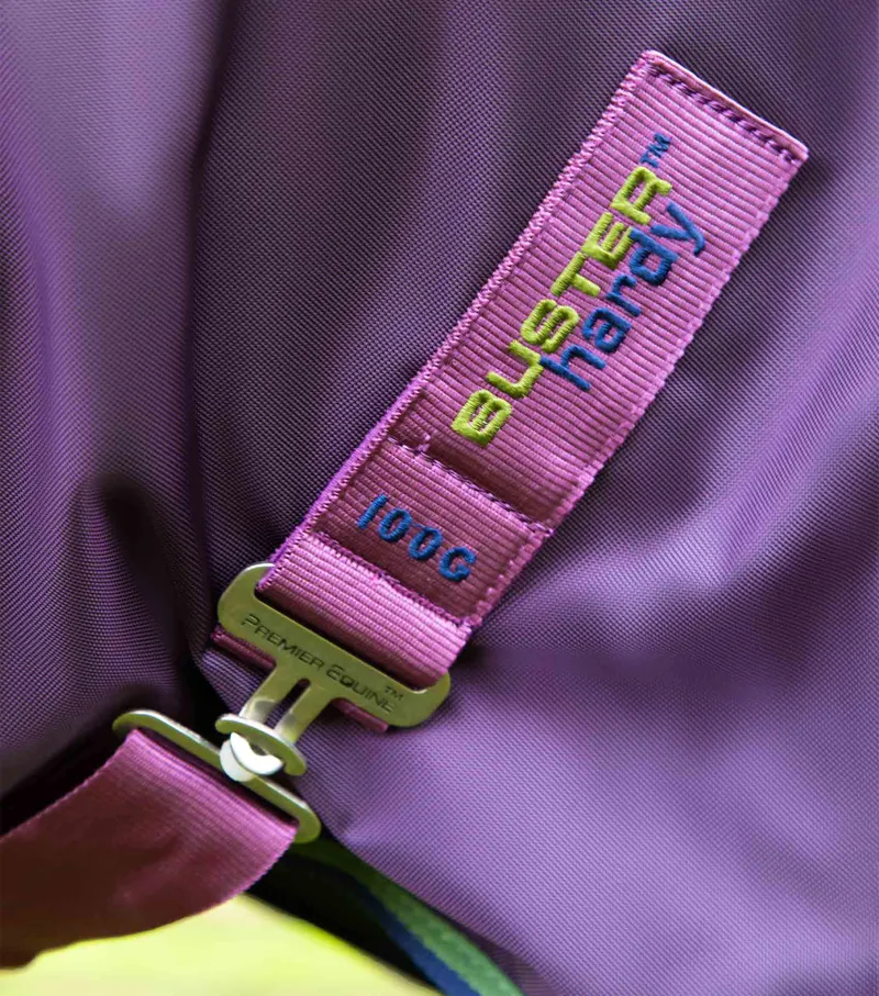 Premier Equine Buster Hardy 100g Half Neck Turnout Rug Purple 7 Premier Equine Buster Hardy 100g Half Neck Turnout Rug Purple - Image 5