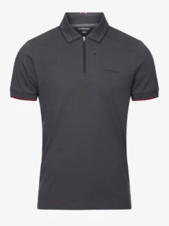 LeMieux Mens Elite Zip Polo Shirt Charcoal