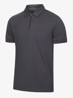 LeMieux Mens Elite Zip Polo Shirt Charcoal -Equestrian Supply Store IT03168 product menselitezippolo charcoal 2
