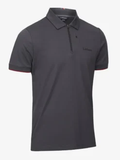 LeMieux Mens Elite Zip Polo Shirt Charcoal -Equestrian Supply Store IT03168 product menselitezippolo charcoal 3