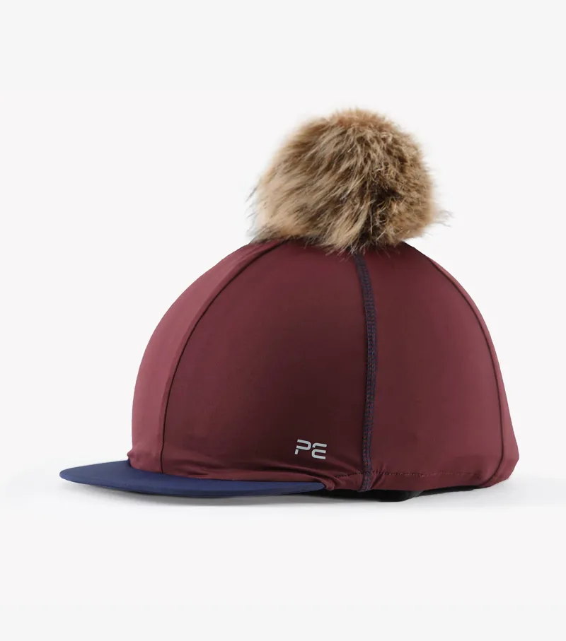 Premier Equine Jersey Hat Silk With Faux Fur Pom Pom Wine 3 Premier Equine Jersey Hat Silk With Faux Fur Pom Pom Wine