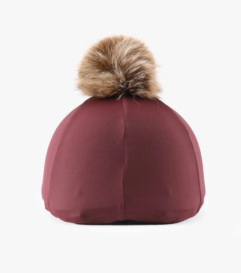 Premier Equine Jersey Hat Silk With Faux Fur Pom Pom Wine 4 Premier Equine Jersey Hat Silk With Faux Fur Pom Pom Wine - Image 2