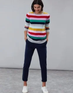 Joules Asha Crew Neck Jumper Rainbow Stripe - UK8 -Equestrian Supply Store Joules Asha Crew Neck Jumper 1