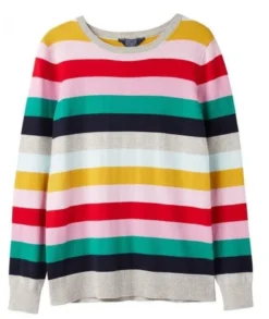 Joules Asha Crew Neck Jumper Rainbow Stripe - UK8