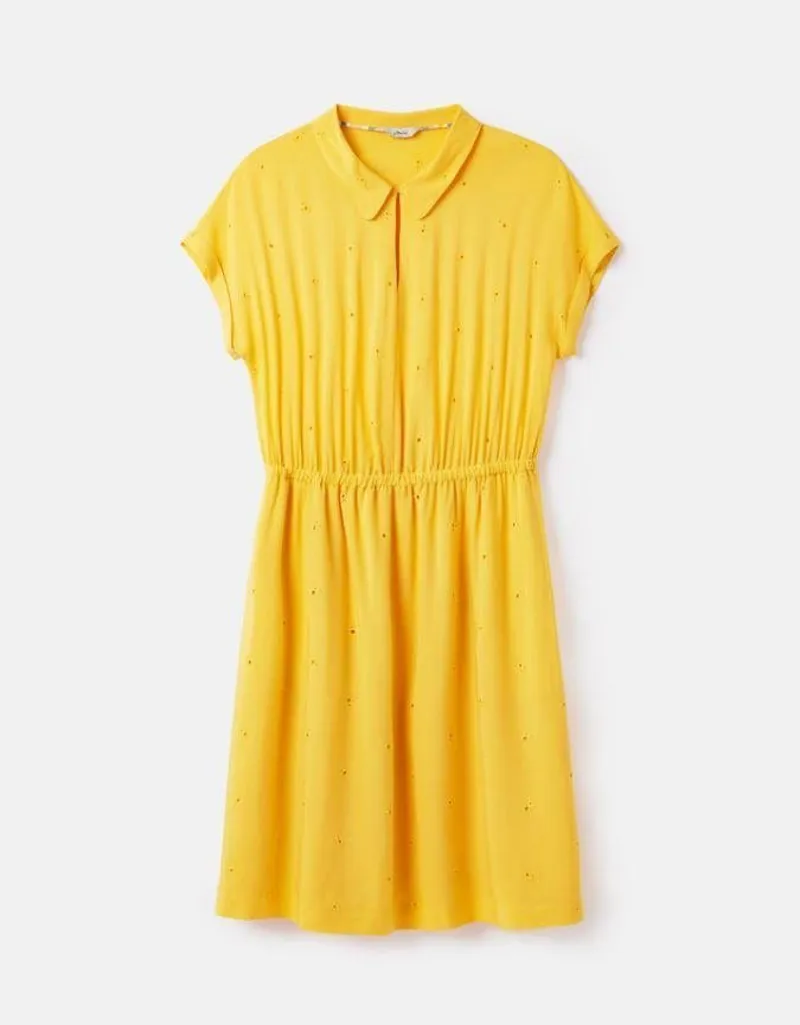 Joules Etty Broderie Women's Dress Yellow Lemon 3 Joules Etty Broderie Women's Dress Yellow Lemon
