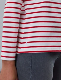 Joules Harbour Luxe Long Sleeve Jersey Top Cream Red Stripe UK8 -Equestrian Supply Store Joules Harbour Luxe Long Sleeve Jersey Top 4