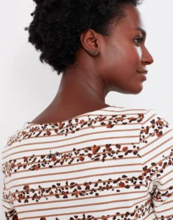 Joules Harbour Print Jersey Top Cream Leopard Stripe -Equestrian Supply Store Joules Harbour Print Jersey Top Cream Leopard Stripe 5