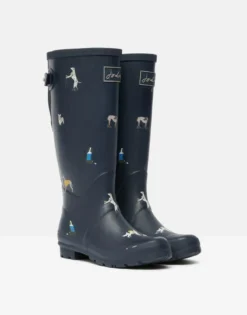 Joules Welly Print With Adjustable Back Gusset Navy Dogs