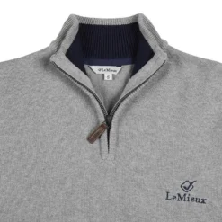 LeMieux Mens Jumper Grey -Equestrian Supply Store LeMieux Monsieur Mens Crew Jumper Grey 6