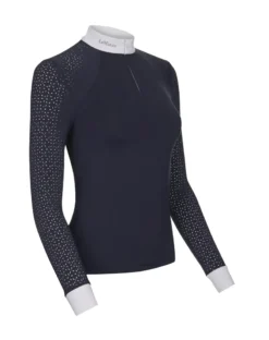 LeMieux Olivia Long Sleeve Show Shirt Navy 9 LeMieux Olivia Long Sleeve Show Shirt Navy -Equestrian Supply Store LeMieux Olivia Long Sleeve Show Shirt Navy 3