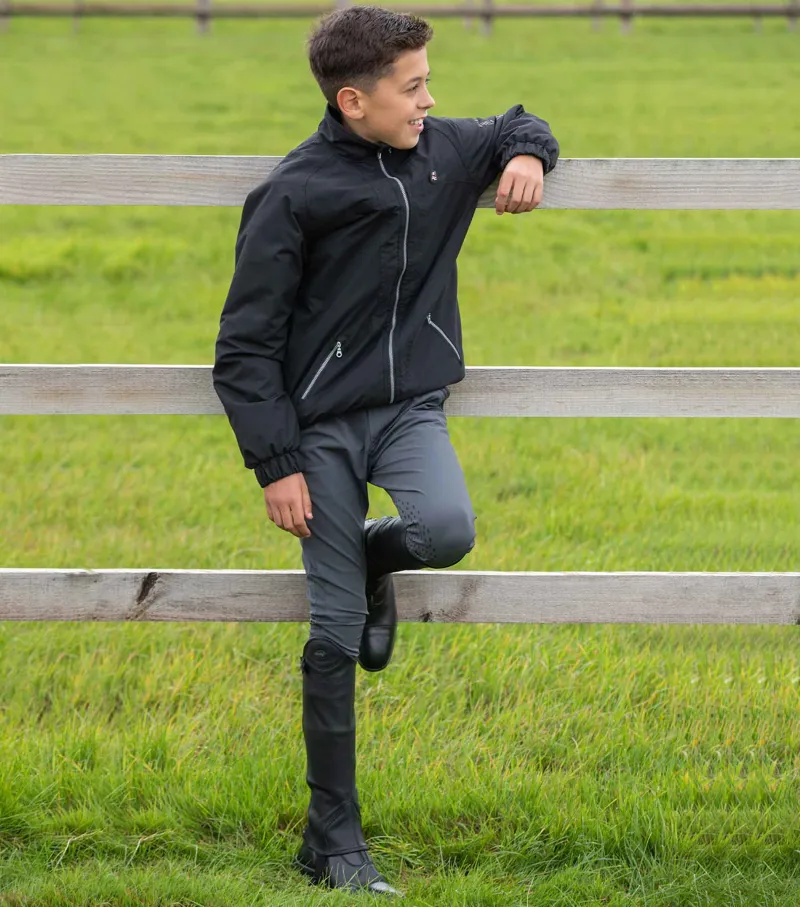 Premier Equine Loros Junior Leather Half Chaps Black 4 Premier Equine Loros Junior Leather Half Chaps Black - Image 2