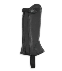 Premier Equine Loros Junior Leather Half Chaps Black 10 Premier Equine Loros Junior Leather Half Chaps Black -Equestrian Supply Store Loros Kids Leather Half Chaps Black 3