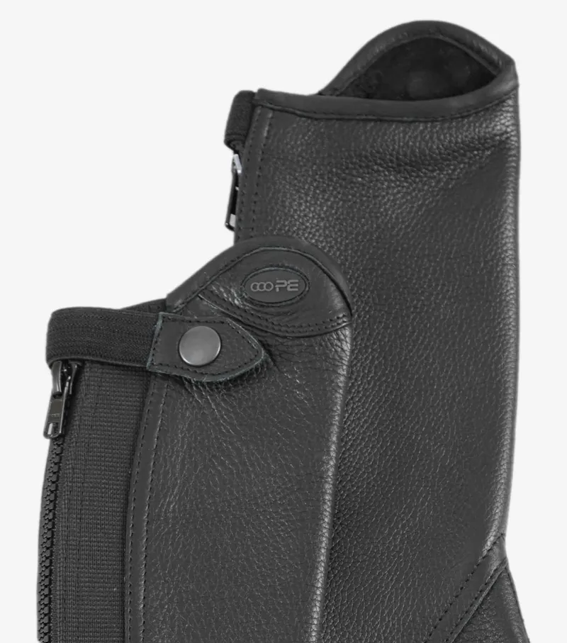 Premier Equine Loros Junior Leather Half Chaps Black 6 Premier Equine Loros Junior Leather Half Chaps Black - Image 4